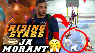 99 Overall Rising Stars Ja Morant Build Caught A BIG Contact Dunk! NBA 2K20 Park Gameplay