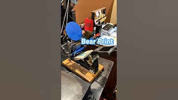 Letterpress printing some beary special greeting cards with a tabletop printing press