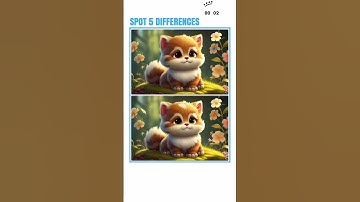 spot 5 differences in 15 seconds #puzzels #spotthedifference #games #mindgame #cat #cartoon
