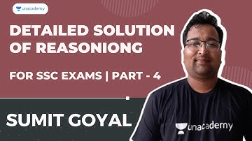Detailed Solution of Reasoning for SSC Exams | Part - 4 | SSC Exams | Sumit Goyal | SSC Maestros