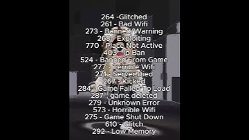 ROBLOX ERROR CODES W/ MEANINGS | #errorcodes #roblox #edit #trending #trend #blowup #plsblowup #hi