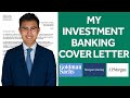 My Successful Investment Banking Cover Letter + Free Template