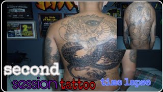 Tattoo time lapse..dragon tattoo backpiece