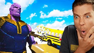 Reacting To THANOS vs CARS (EPIC BATTLE)