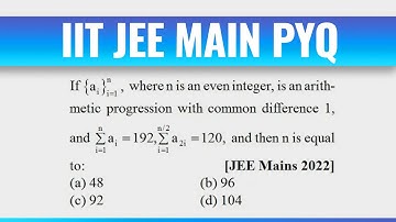 Arithmetic Progression (AP) JEE Mains Previous Year Question| Nitin Agrawal
