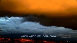 Clouds moving in fast motion over the USA