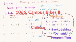 LeetCode 1066. Campus Bikes II 中文解释 Chinese Version