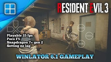 Resident Evil 3 remake winlator 6.1 gameplay | Poco F5 + setting