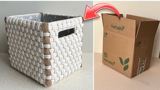 WHY BUY EXPENSIVE BASKETS IN STORES WHEN YOU CAN MAKE IT YOURSELF | IDEA FROM CARDBOARD screenshot 3