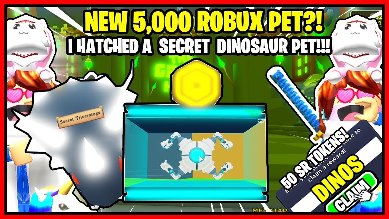 Tapping Simulator New Robot Pet 5 000 Robux For It I Hatched A Secret Dinosaur Pet Twitter Code Youtube - twitter roblox dinosaur simulator robux offers