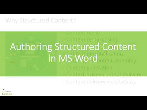 Authoring Structured Content in MS Word