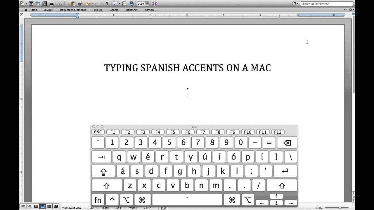 How To Add Spanish Accents On A Mac Youtube