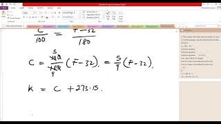 How to write a function that contain a temperature in F, return the equivalent in K scale