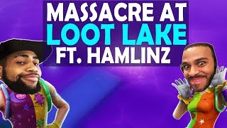 MASSACRE AT LOOT LAKE | SO MANY PEOPLE! | FUNNIEST DUO VS SQUADS - (Fortnite Battle Royale)
