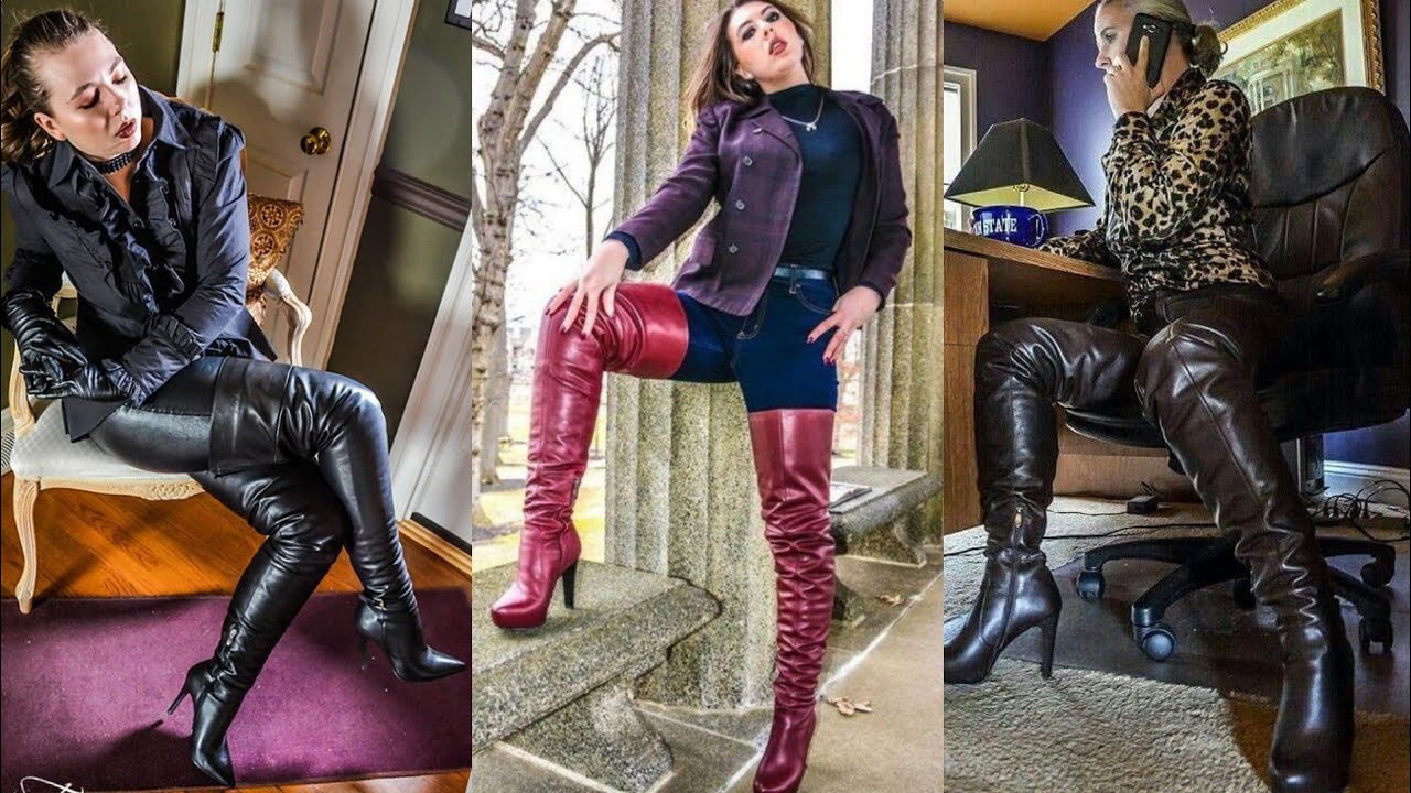 classy & pretty designs of skin tight leather latex high heel long ...