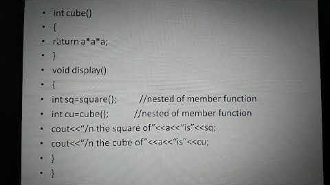Nested Members Function in a Class in C++ OOPS