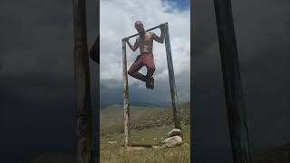 wide grip #pullup for lats muscles: my exercises up in the mountains