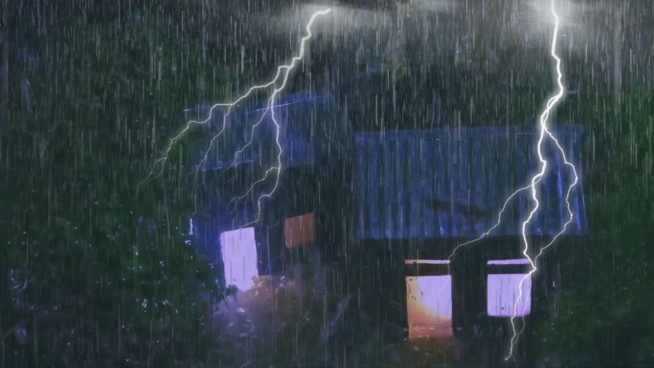 ⚡ Rain Sounds For Sleeping - 99% Instantly Fall Asleep With Rain Sound  outside the window At Night