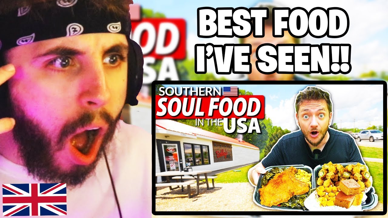 Brit Reacts to German Husband Tries Southern & SOUL FOOD in the USA! *Best First Time Reaction*