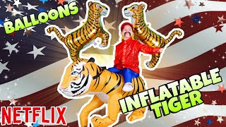 Easy Tiger King Inflatable Costume and Party Balloons! Opening Our New Tiger Inflatable Costume