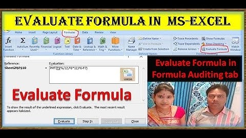 Evaluate Formula,Evaluate Formula in ms excel,Formula Auditing tab in ,how to use Evaluate formula,