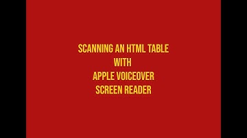 Scanning HTML Table with Voiceover