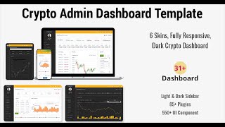 Bitcoin Cryptocurrency Admin Bootstrap Template with Dark RTL Theme