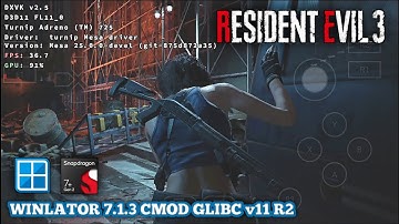 Winlator 7.1.3 Cmod glibc v11 R2 | Resident Evil 3 remake | 40 FPS | Setting low | Poco F5