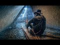 Watching a Relaxing night-time thunderstorm from a tent | RDR2 ASMR to Fall Asleep To
