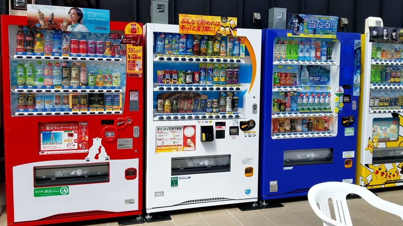 Buy drinking water by PASMO at the beverage vending machine