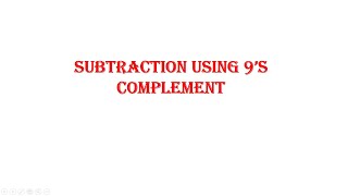 Subtraction using 9's Complement.(very easy method)