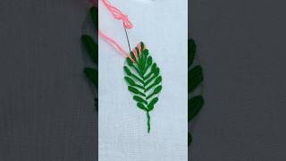 Beautiful Leaf Embroidery Design | Easy Hand Embroidery Tutorial for Beginners  //#reels