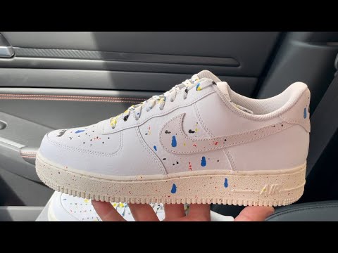 banner Redelijk Nauwkeurig Nike Air Force 1 07 LV8 Paint Splatter shoes - YouTube