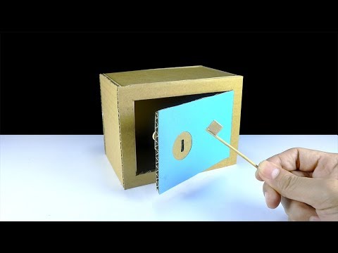 วิธีทำตู้เซฟใช้กุญแจ จากลังกระดาษ | How to make a safe key Locker from cardboard