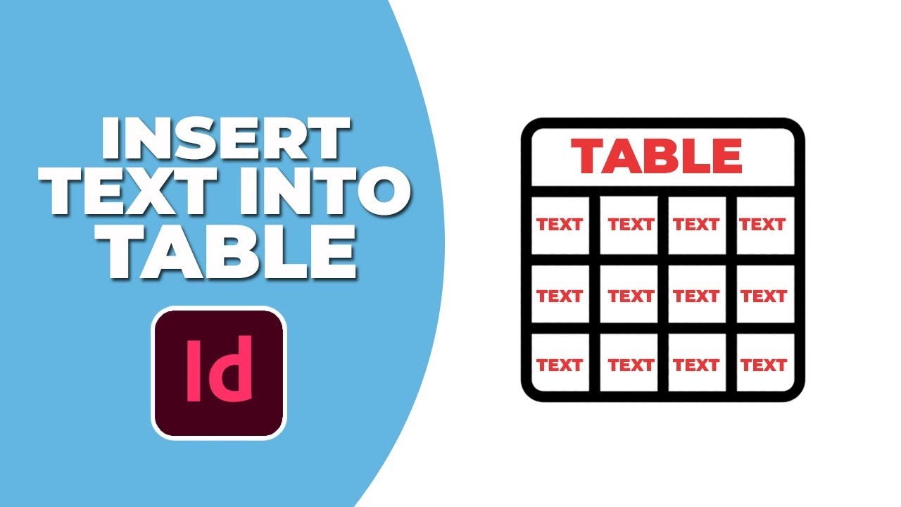 how to insert text into a table in InDesign - YouTube