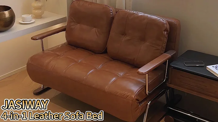 Foldable Sofa Bed – 4 in 1 Leather Sleeper Chair for Small Spaces | JASIWAY