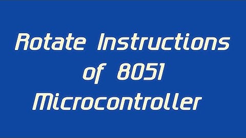 Rotate and SWAP Instruction of 8051 microcontroller in Telugu//diploma/B.tech/ECE//Suma study centre