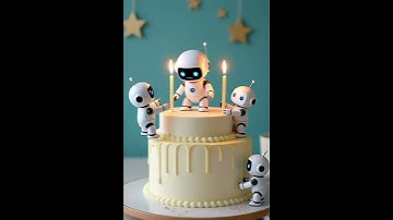 Mini Robots Making Cake 🎂 #mini #robot #making #cake #ai #cartoon #shortsfeed #shorts