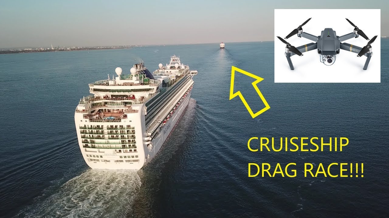 P&O Ventura leaving Southampton with the Queen Mary 2 - DJI Mavic Pro Drone Chase