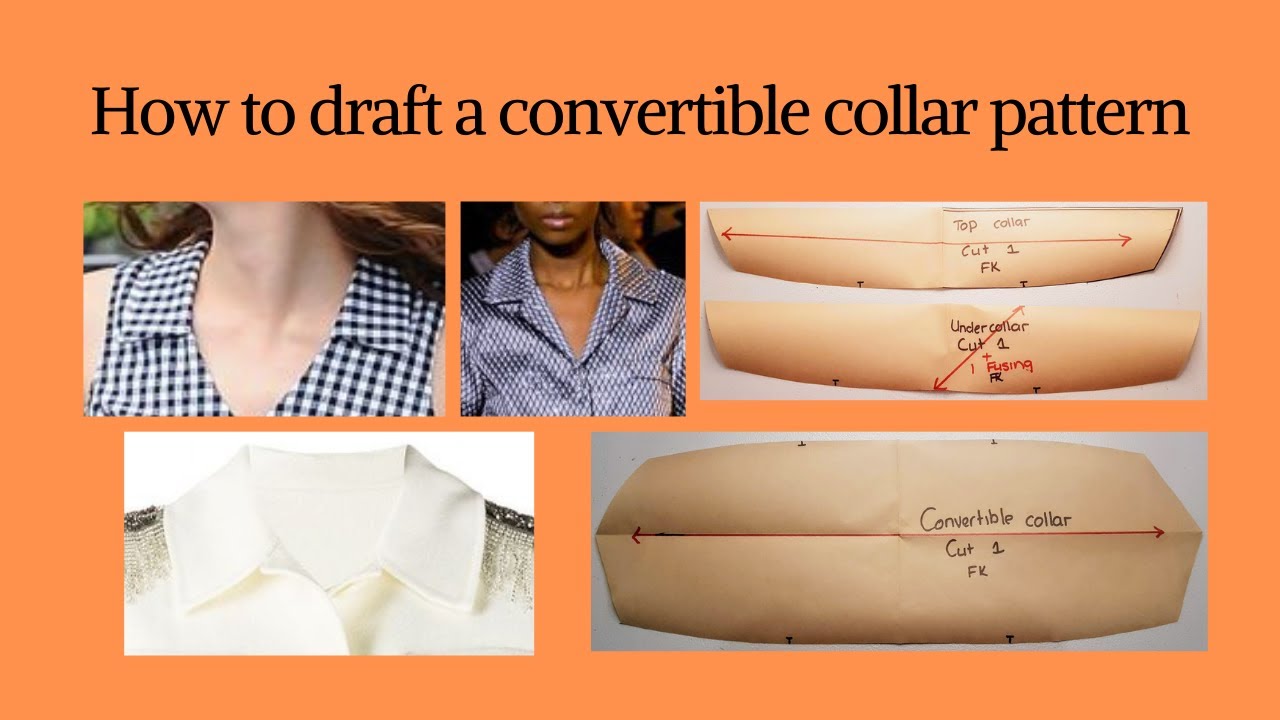 How to draft a basic collar pattern/ convertible collar . - YouTube