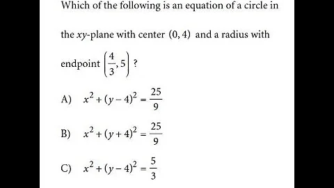 Which of the following is an equation of a circle in Q24 of SAT Math Practice Test 1 With Calculator