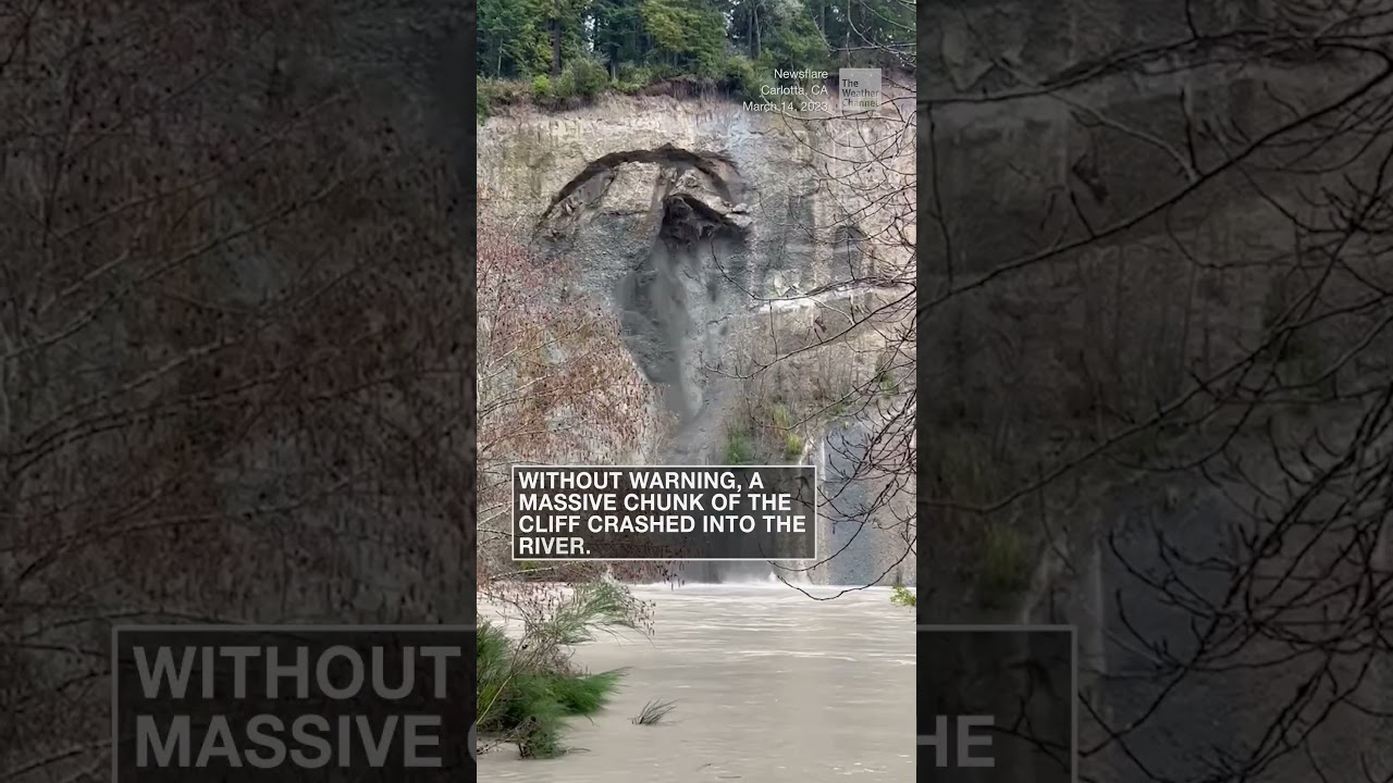 California cliff collapses, and then the video gets even wilder | #shorts #newvideo #subscribe