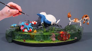 I made a Pokemon pool party - Water Pokemon diorama