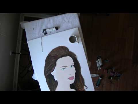 Angelina Jolie painting in time lapse, part 1 by R...