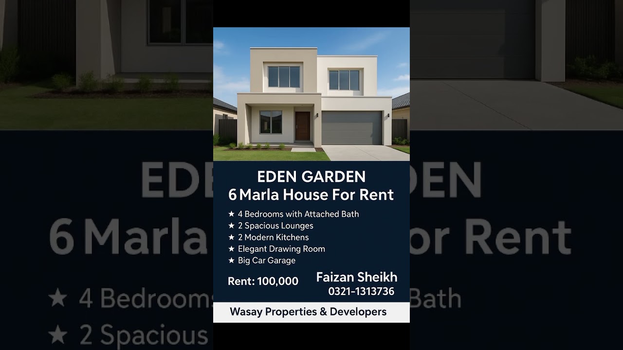 Eden Garden 6 Marla House For Rent Canal Road Faisalabad