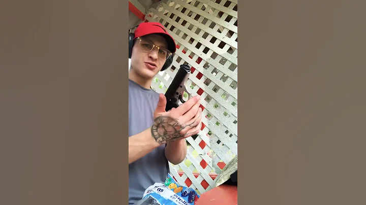 Squib load caught on video, bullet stuck in very end of barrel . #malfunction #squib #shorts.