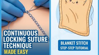 Continuous Locking Suture Technique Made Easy | Blanket Stitch Step-by-Step Tutorial