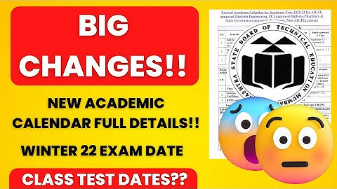 MSBTE new update | new academic calendar details