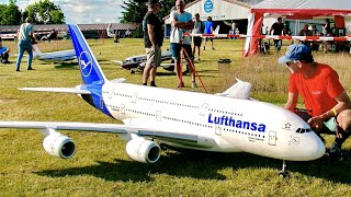 WOW !!! STUNNING !!! HUGE RC MODEL AIRBUS A380-800 / ELECTRIC SCALE JET MODEL AIRLINER / FLIGHT DEMO