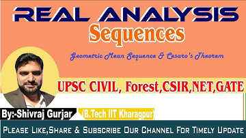 8.Real Analysis :Geometric Mean Sequence & Cesaro